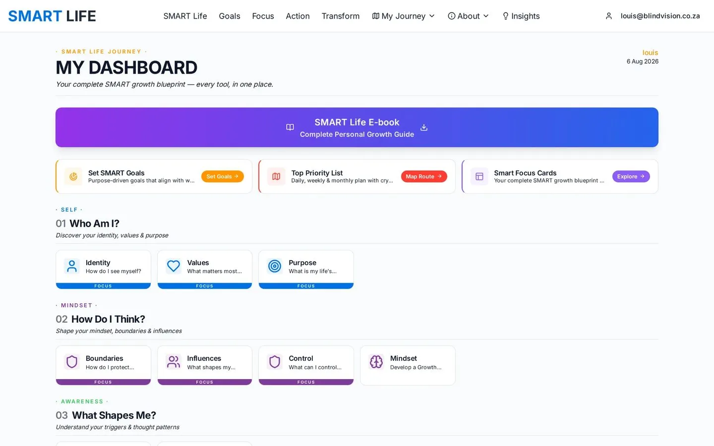 SMART Life App – dashboard screen
